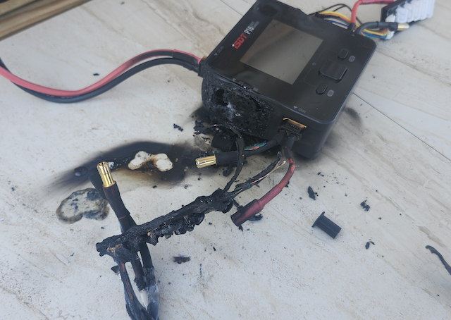 Charger burn